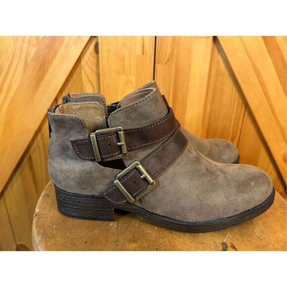 b.o.c. Taupe Ankle Boots with Double Buckle - Picture 1 of 9